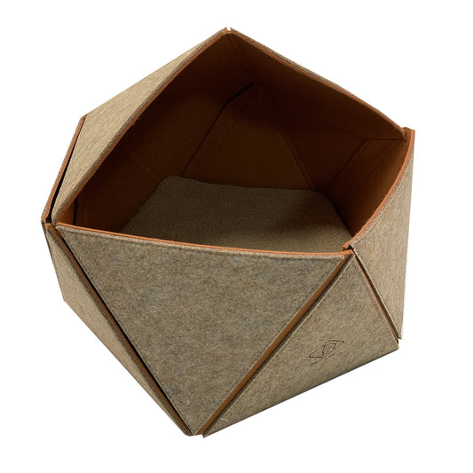 FELT CAT HOUSE LOGAN SAND-BROWN