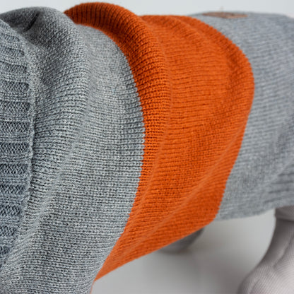 DOG SWEATER COZY GREY/ORANGE