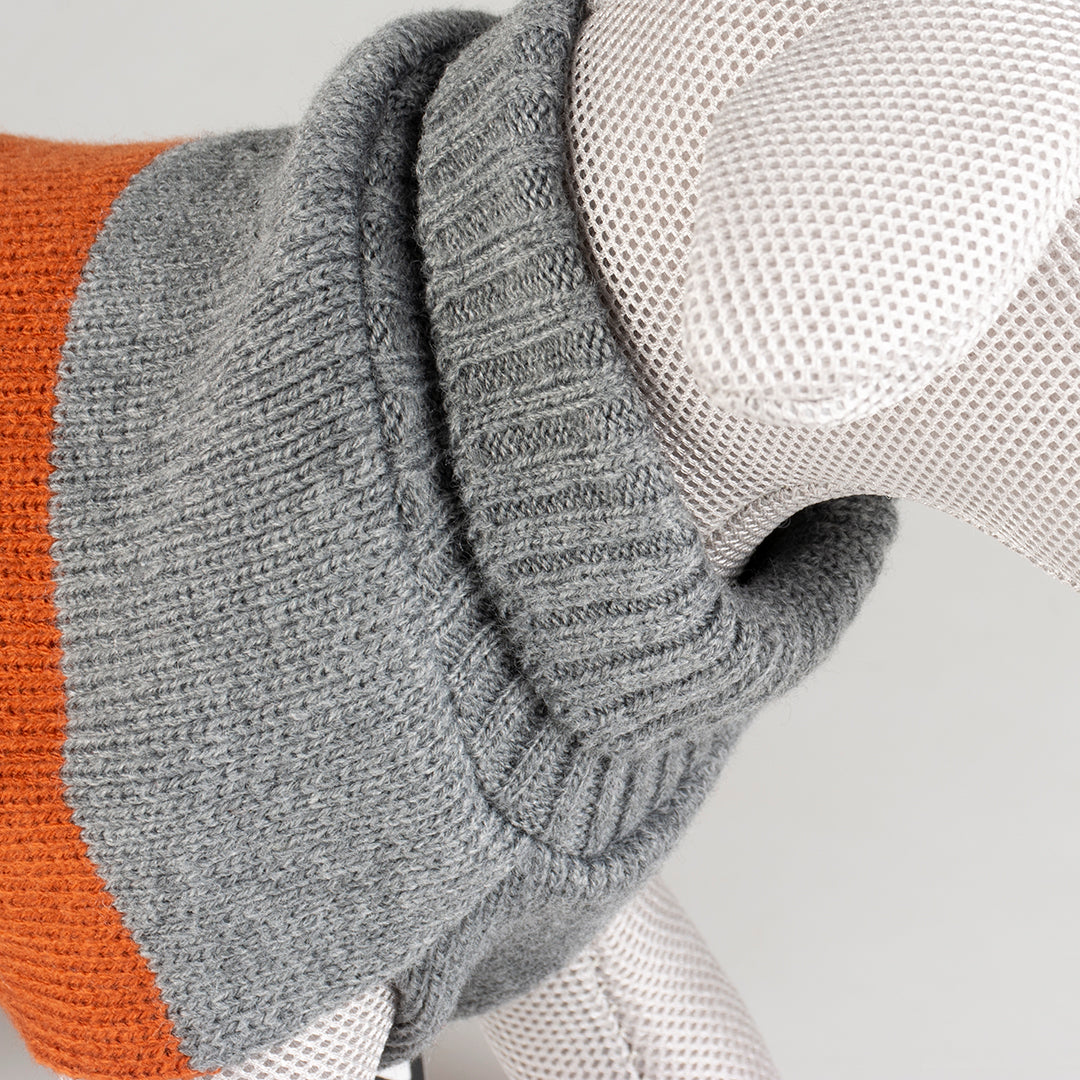 DOG SWEATER COZY GREY/ORANGE