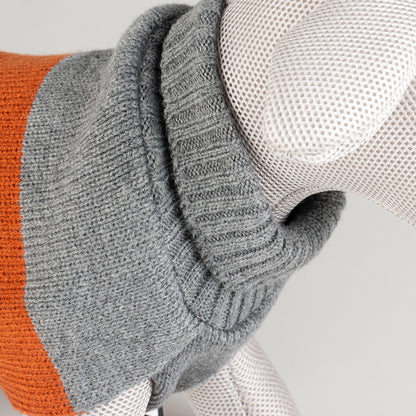 DOG SWEATER COZY GREY/ORANGE