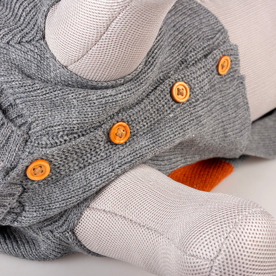 DOG SWEATER COZY GREY/ORANGE