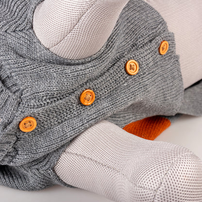 DOG SWEATER COZY GREY/ORANGE