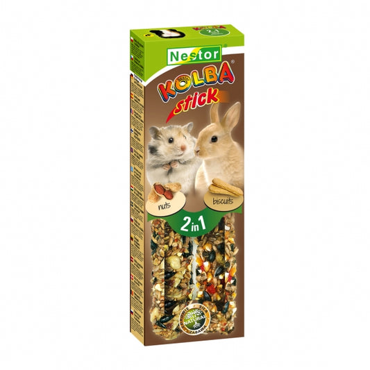 2x RODENTS STICKS 2 IN 1 BISCUIT / NUTS