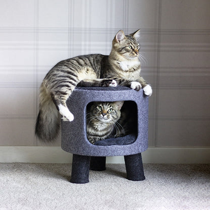 CHARCOAL FELT CAT STOOL