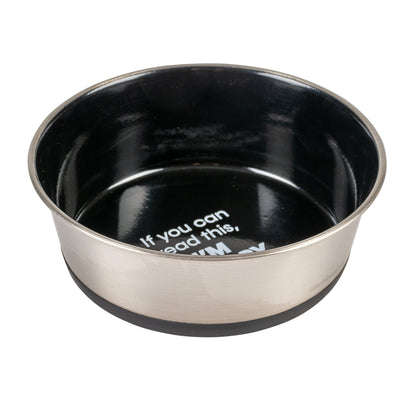 FEEDING BOWL BRUSHED FIX “ I’M HYNGRY ” BLACK