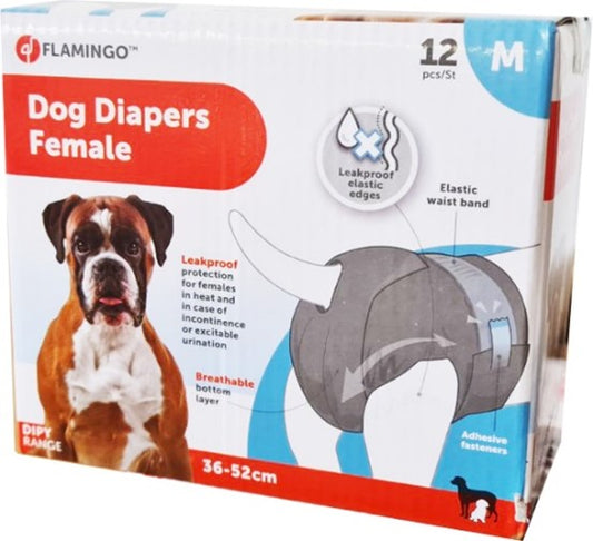 DIAPERS DIPY FOR FEMALE DOGS 12pcs