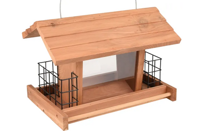 SILO BIRD TABLE SEEDS + 2 FOOD BLOCK HOLDERS SAMI CEDAR WOOD