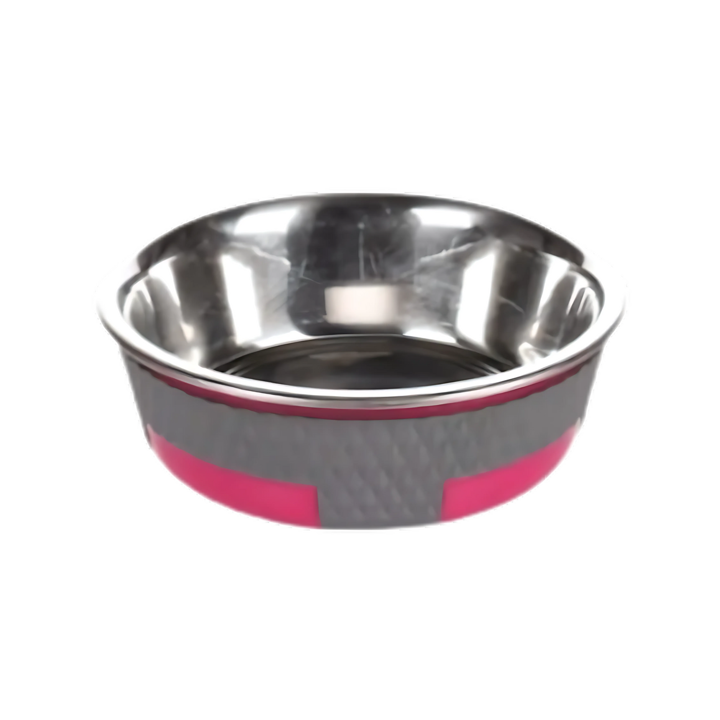 FEEDING AND DRINKING BOWL TRIMOND ROUND FUCHSIA/GREY