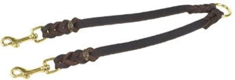 LEATHER TWIN LEAD GOLD CLIP 12mm / 2x40cm