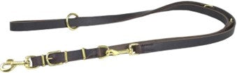 LONG LEATHER LEAD 2 GOLD CLIPS 15mm