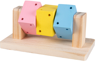WOODEN SPINNING CUBES MULTICOLOUR