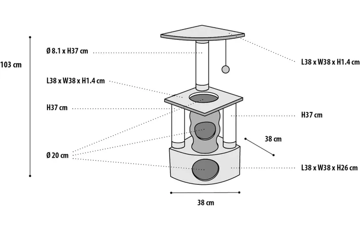 SCRATCHING POLE ROCHEFORT GREY