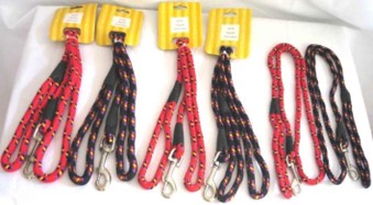 ROPE LEAD WITH LEATHER BINDER