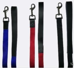 NYLON LEAD WITH LEATHER HANDLE
