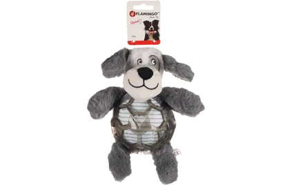 DOG TOY SHAPY DOG WITH BALL GREY