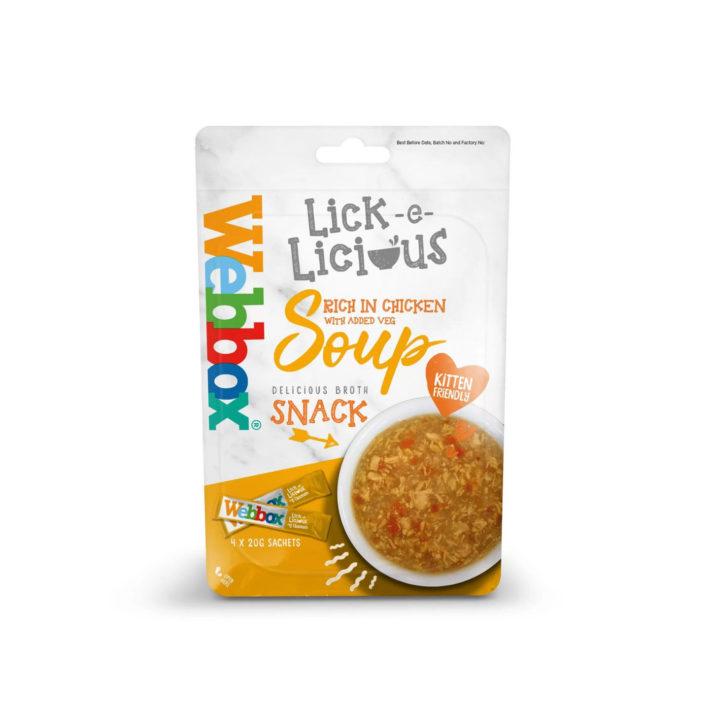 Лакомства для кошек WEBBOX LICK-E-LICIOUS CHICKEN 4x20G