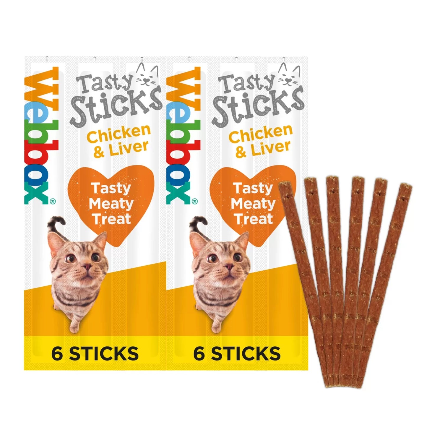 6 x CAT STICKS CHICKEN & LIVER  30G