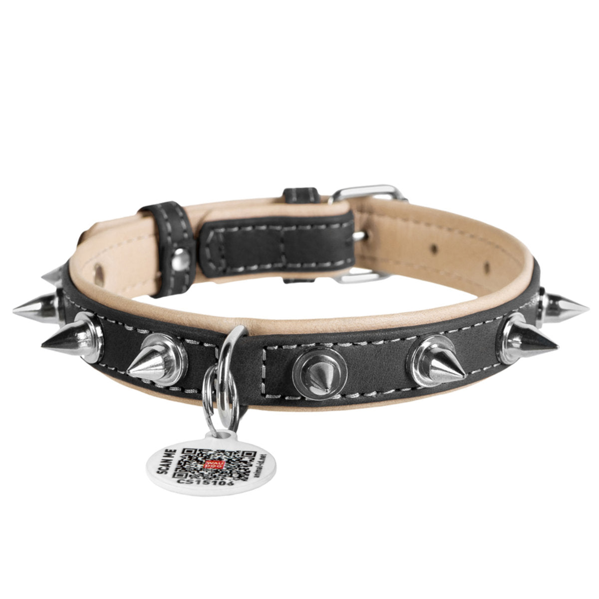 WAUDOG SOFT GENUINE LEATHER DOG COLLAR