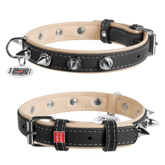 WAUDOG SOFT GENUINE LEATHER DOG COLLAR