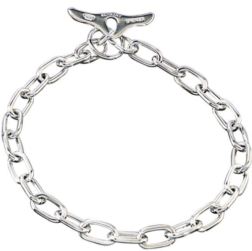 TOGGLE CLASP NECKLACE, ROUND LINKS-chromed steel