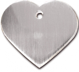 TAG HEART LRG BRUSHED SILVER