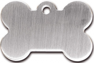 BRUSHED CHROME ID TAG FOR DOGS