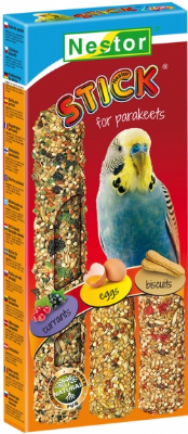 3x BUDGIE STICKS FRUIT / HONEY / SHELLS 175G