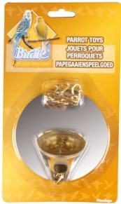 TOY FOR PARROT MIRROR ROUND+BELL XL