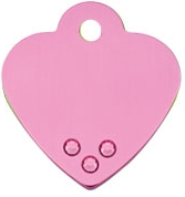TAG HEART SM PINK WITH STONES