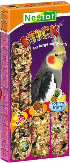 3x COCATIEL STICKS FRUIT / NUTS / TROPICAL FRUITS 175g