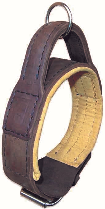 LEATHER COLLAR WITH HANDLE
