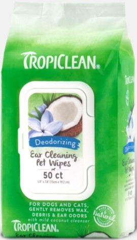 TROPICLEAN EAR CLEANING WIPES 50PCS