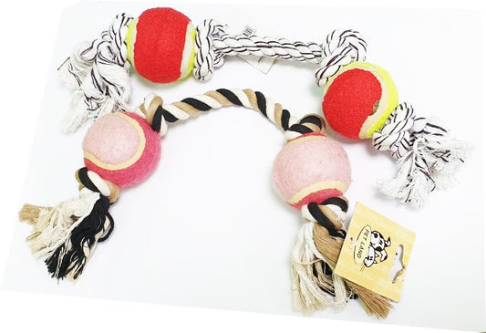 DOG TOY ROPE WITH BALLS 45 x Ø7cm