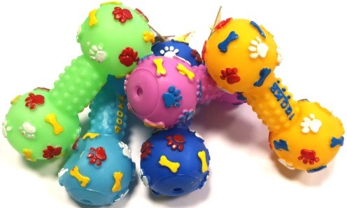 DOG TOY PLASTIC DUMBELL SM