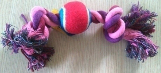 DOG TOY ROPE & BALL 29x7cm