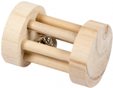 WOODEN PLAY ROLL WITH BELL