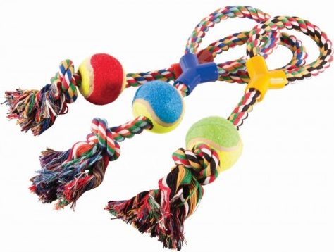 DOG TOY ROPE & BALL 43x12cm