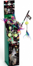 CAT DANGLER BALL & FEATHERS 50cm