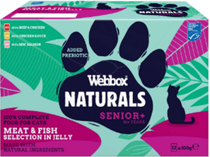 WEEBOX NATURALS SENIOR 11+ SELECTION JELLY WET CAT FOOD 12x100g