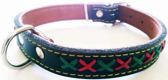 BLACK COLLAR  GREEN&RED STICHES SYX039H