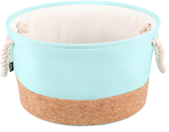 GUAVA CORC & POLY BASKET ROUND GREEN