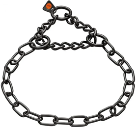 COLLAR, MEDIUM, WITH ASSEMBLY CHAIN –  STAINLESS STEEL BLACK